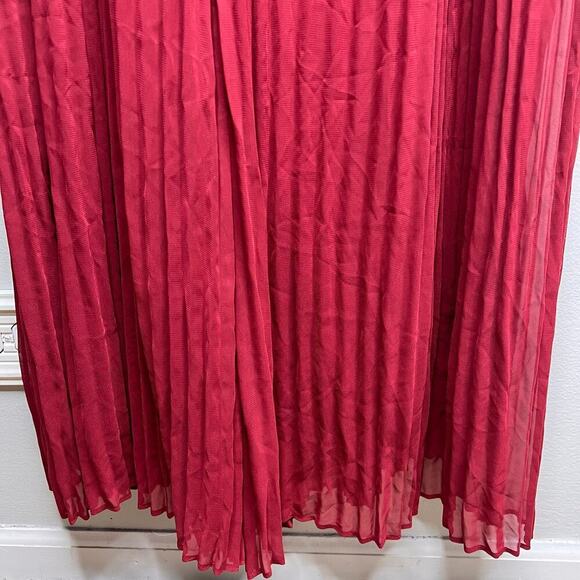NWT Lane Bryant Plus Sz 18 20 Burgundy Micro Pleated Wide Legs Popover Jumpsuit - Picture 4 of 14